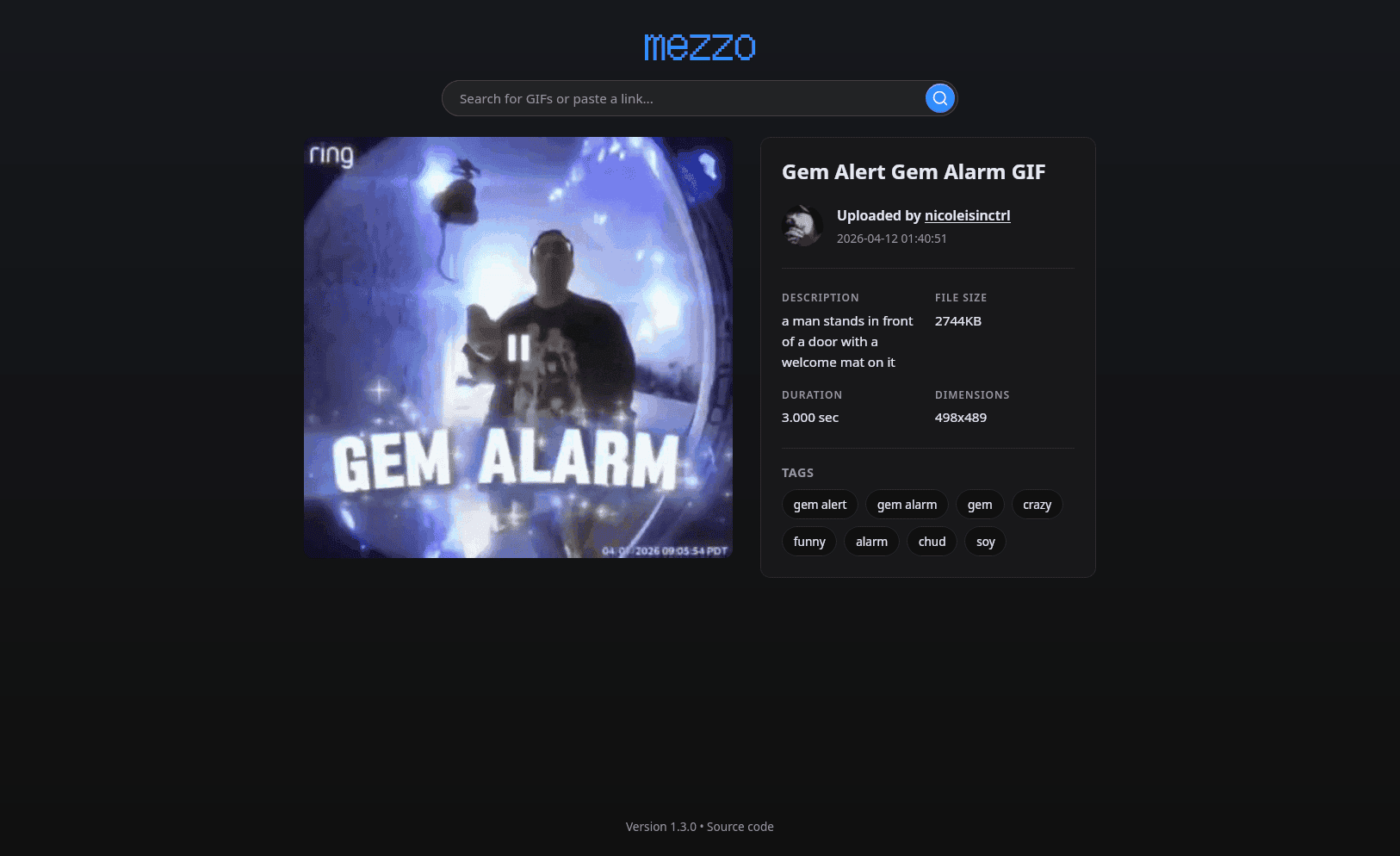 Showcase of the GIF view page